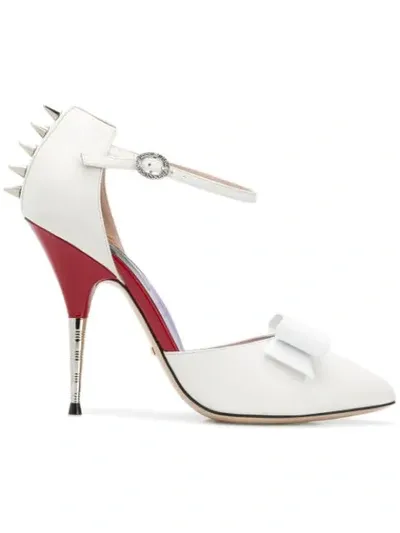 Gucci Spike Stud Pumps In White