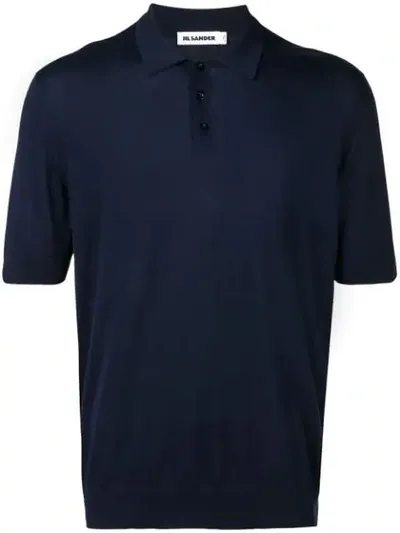 Jil Sander Plain Polo Shirt In Blue