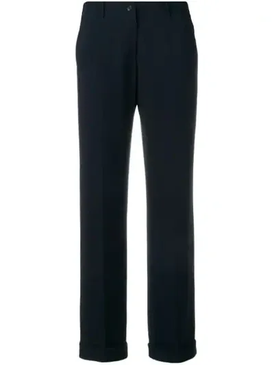 Aspesi Tailored Cuffed Trousers In Blue