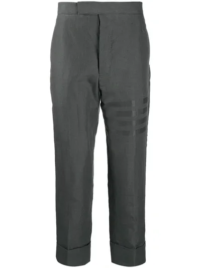 Thom Browne Frayed Edge Classic-fit Trouser In Grey