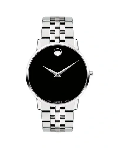 Movado Men's 40mm Ultra Slim Watch With Bracelet Black Museum Dial