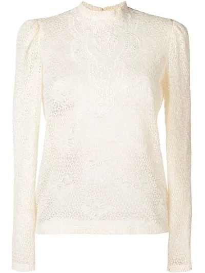 Philosophy Di Lorenzo Serafini Lace Embroidered Blouse In Neutrals