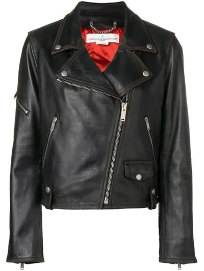 Golden Goose Chiodo Textured-leather Biker Jacket In Black