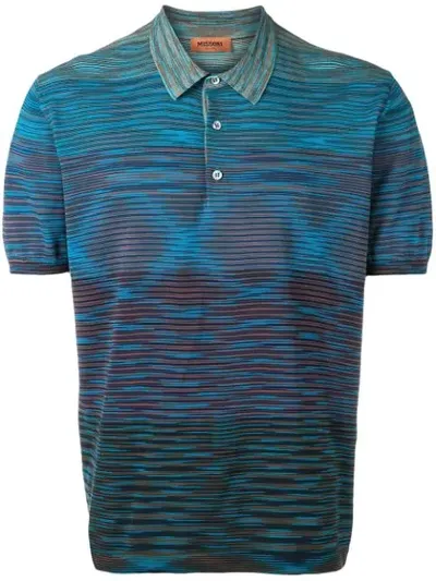 Missoni Knitted Polo Shirt In Blue