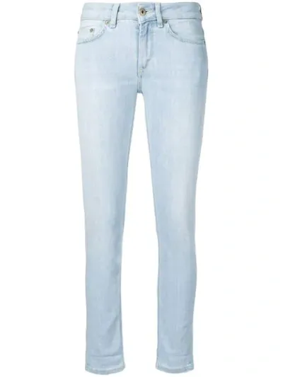 Dondup Cropped Skinny Jeans In Light Blue