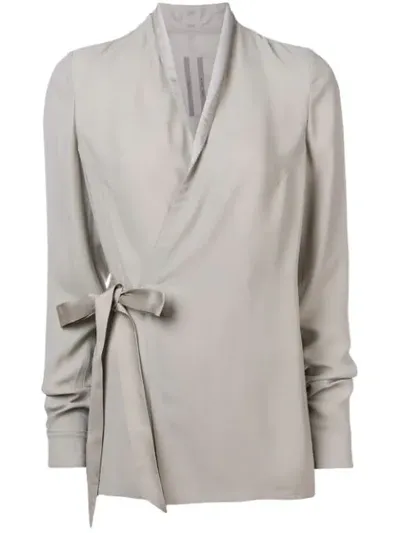 Rick Owens Tie Waist Blouse In Grey