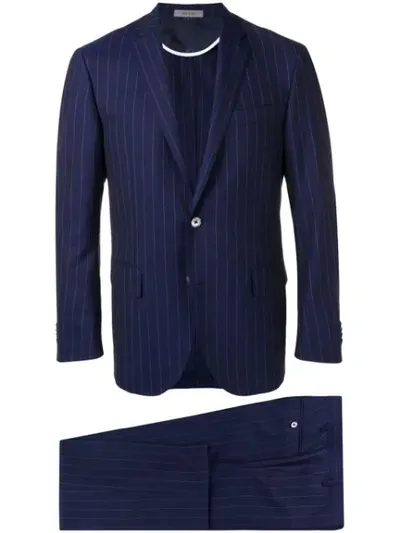 Corneliani Striped Two-piece Suit In Blue