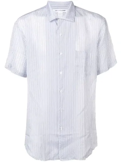 Comme Des Garçons Shirt Short-sleeve Striped Shirt In White