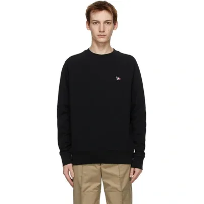 Maison Kitsuné Cotton Crew-neck Sweatshirt With Logo In Black