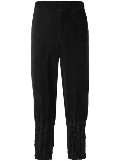 Issey Miyake Creased Tapered Trousers In Black