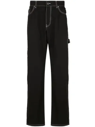 Msgm High Waisted Loose Fit Jeans In 99 Black