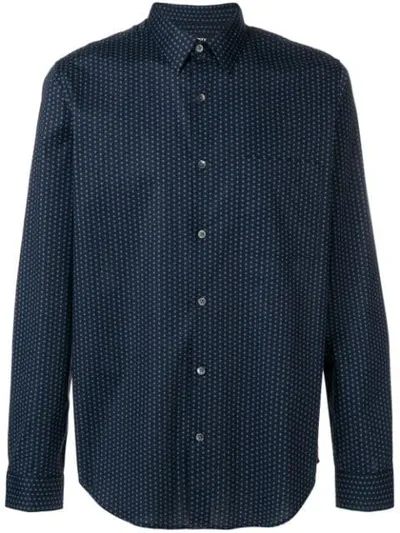 Theory Irving Dot Print Shirt In Blue