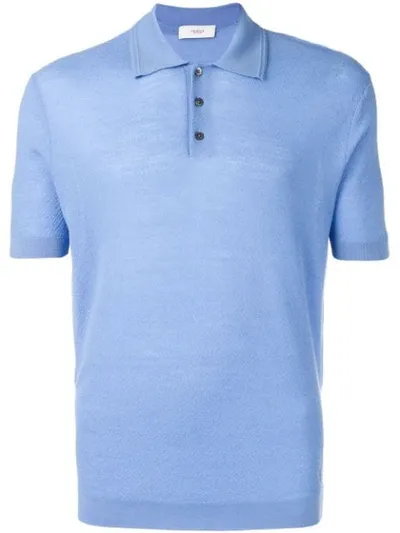 Pringle Of Scotland Merino Wool Polo Shirt In Blue