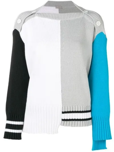 Mrz Colour Block Sweater In White