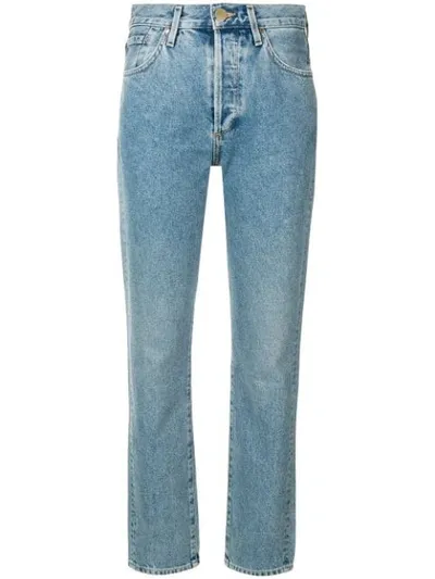 Goldsign Mid Rise Straight Jeans In Blue