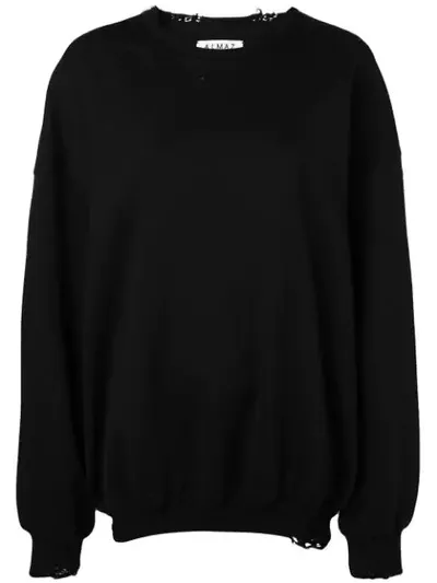 Almaz Oversized Distressed Sweatshirt In Black