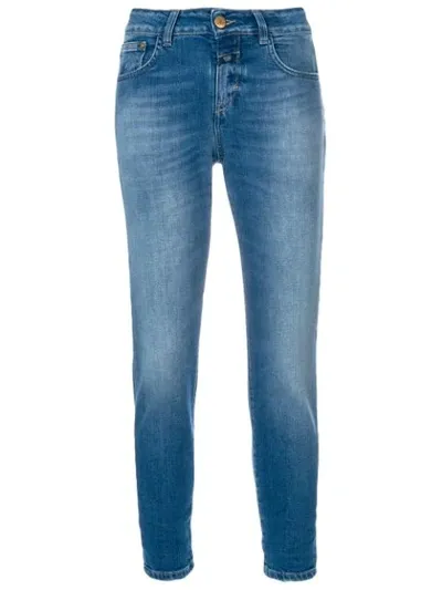 Closed Stonewashed Slim Fit Jeans In Blue