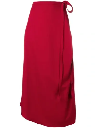 Y/project High Waisted Wrap Around Skirt In Red