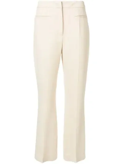 Alberta Ferretti Classic Flared Trousers In Neutrals