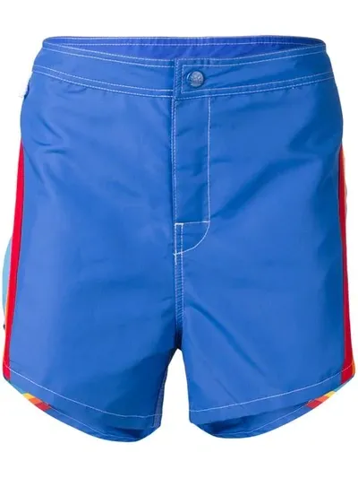 Msgm X Sundek Swim Shorts In Blue