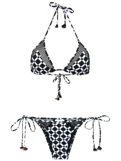 Amir Slama Printed Bikini Set In Black