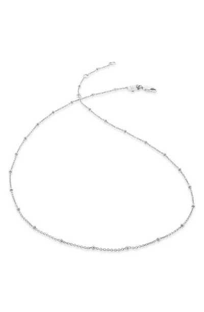 Monica Vinader 16-inch Fine Beaded Chain In Silver