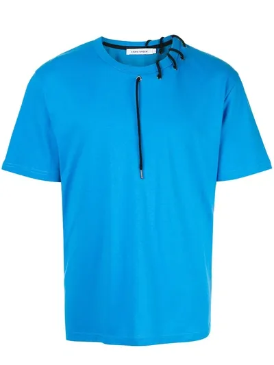 Craig Green Laced Cotton-jersey T-shirt In Blue