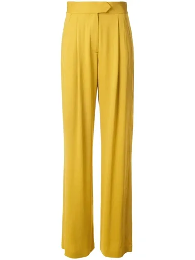 Michelle Mason Wide Leg Trousers In Yellow