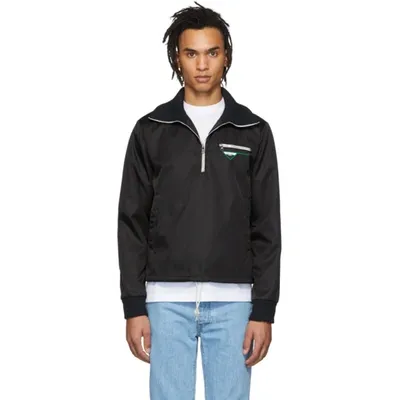 Prada Nylon Gabardine Jacket With Hood In Black