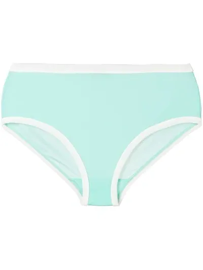 Miu Miu Contrast Trim Briefs In Blue