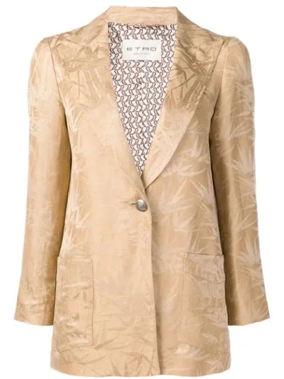 Etro Patterned Blazer In Brown