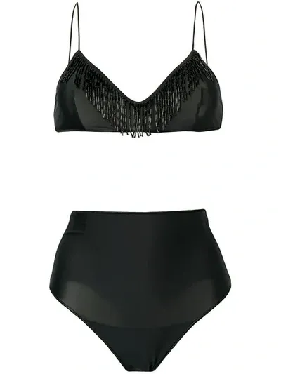 Oseree Sequinned Bikini In Black