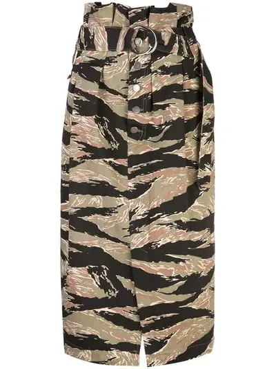 Rachel Comey Printed Belted Skirt In Green