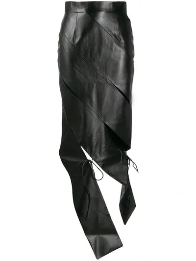 Materiel Slashed Faux Leather Skirt In Black