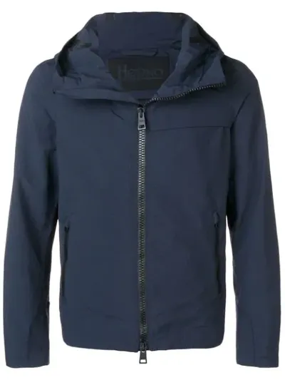 Herno Hooded Jacket In Blue