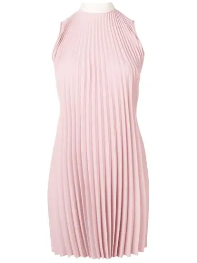 Red Valentino Pleated Short Dress In Pink