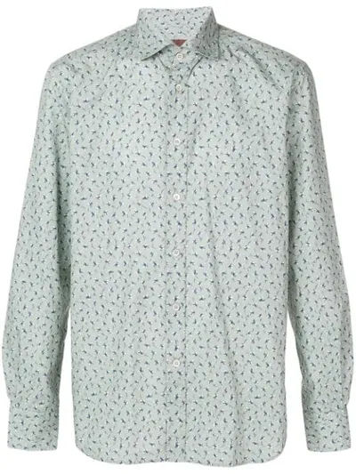 Corneliani Floral Print Shirt In Green