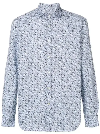 Corneliani Floral Print Shirt In Blue