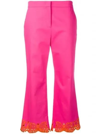 Emilio Pucci High-waisted Cropped Trousers In Pink