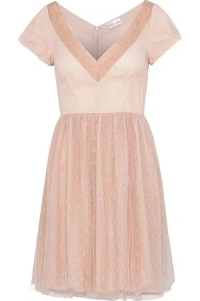 Red Valentino Gathered Point D'esprit Mini Dress In Blush