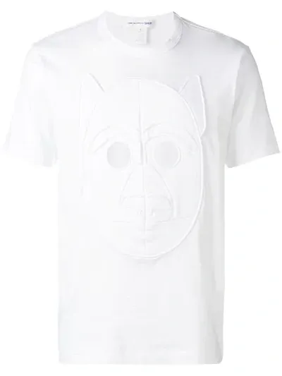 Comme Des Garçons Shirt Dog Embroidered T-shirt In White