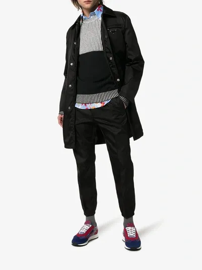 Prada Gabardine Raincoat In Black