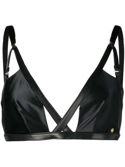 Something Wicked Jade Satin Bra In Black