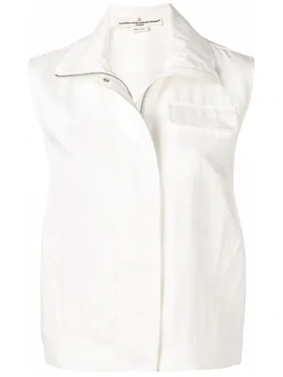 Golden Goose Structured Sleeveless Shirt In White