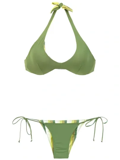 Amir Slama Reversible Bikini Set In Green