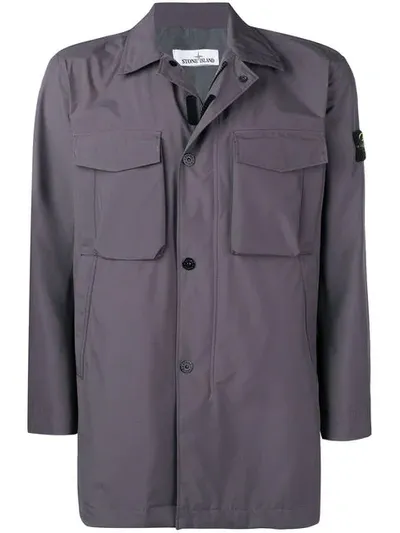 Stone Island Overshirt Panelled Jacket In Grey