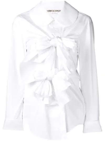 Comme Des Garçons Tie Knot Front Shirt In White