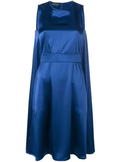 Gianluca Capannolo Belted Satin Dress In Blue