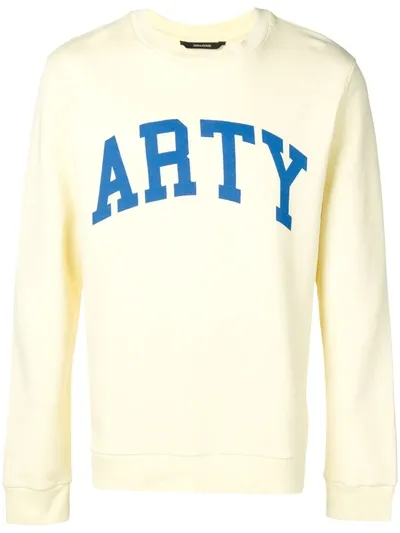 Zadig & Voltaire Men's Graphic Cotton Sweatshirt In Yellow