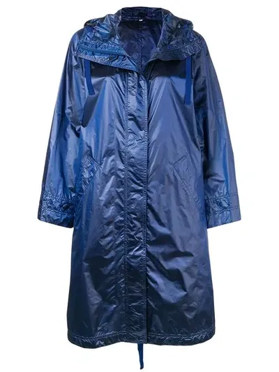 Aspesi Concealed Front Coat In Blue